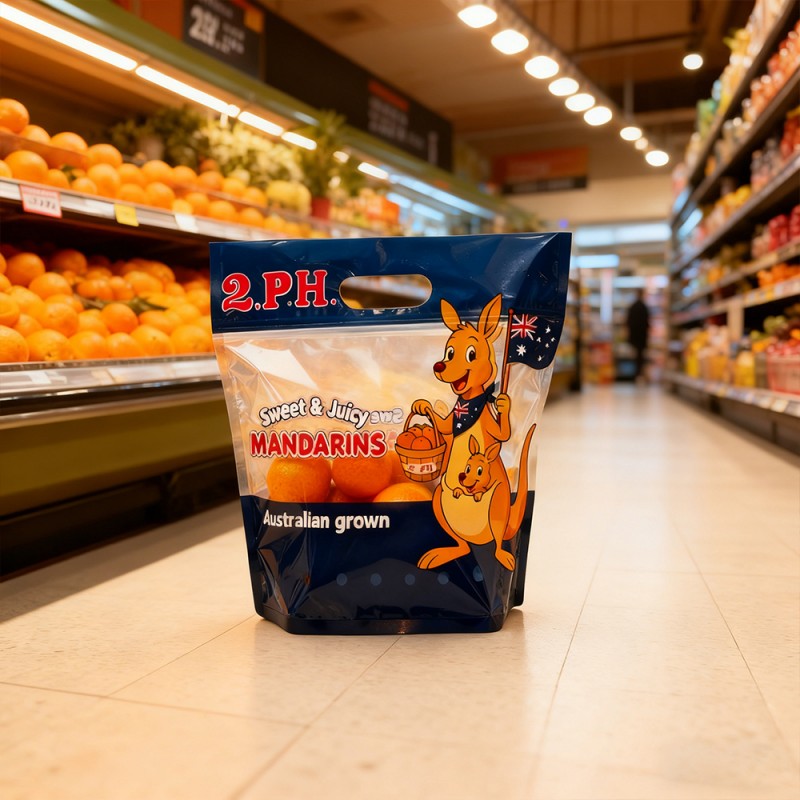 Frisk frugt Åndbar selvstående lynlåstaske