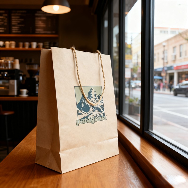 Kraft papir gavemulepose med papirreb